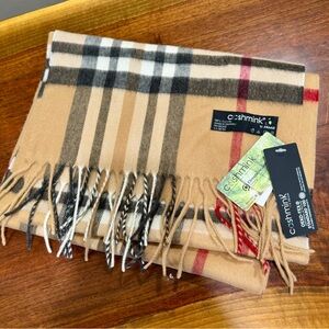 FRAAS Plaid Oversized Cashmink Scarf – Camel